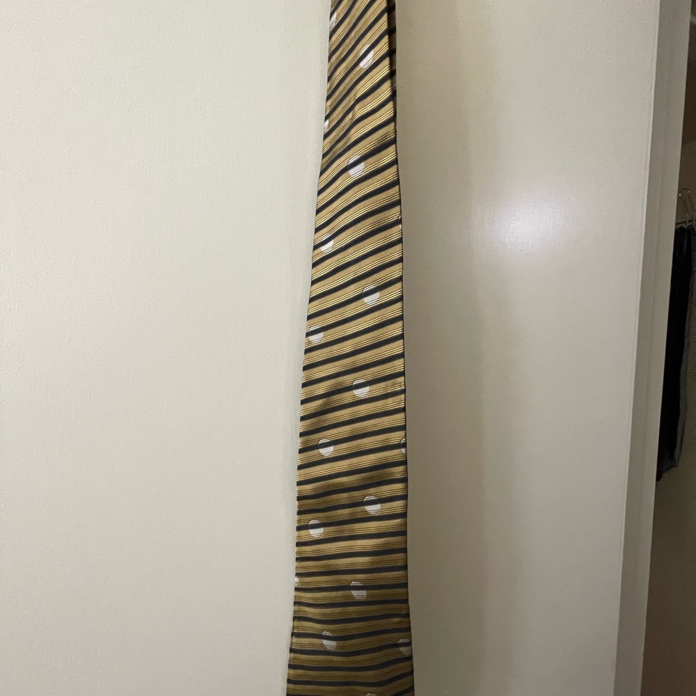 Nordstrom Gold and Black 100% Silk Tie